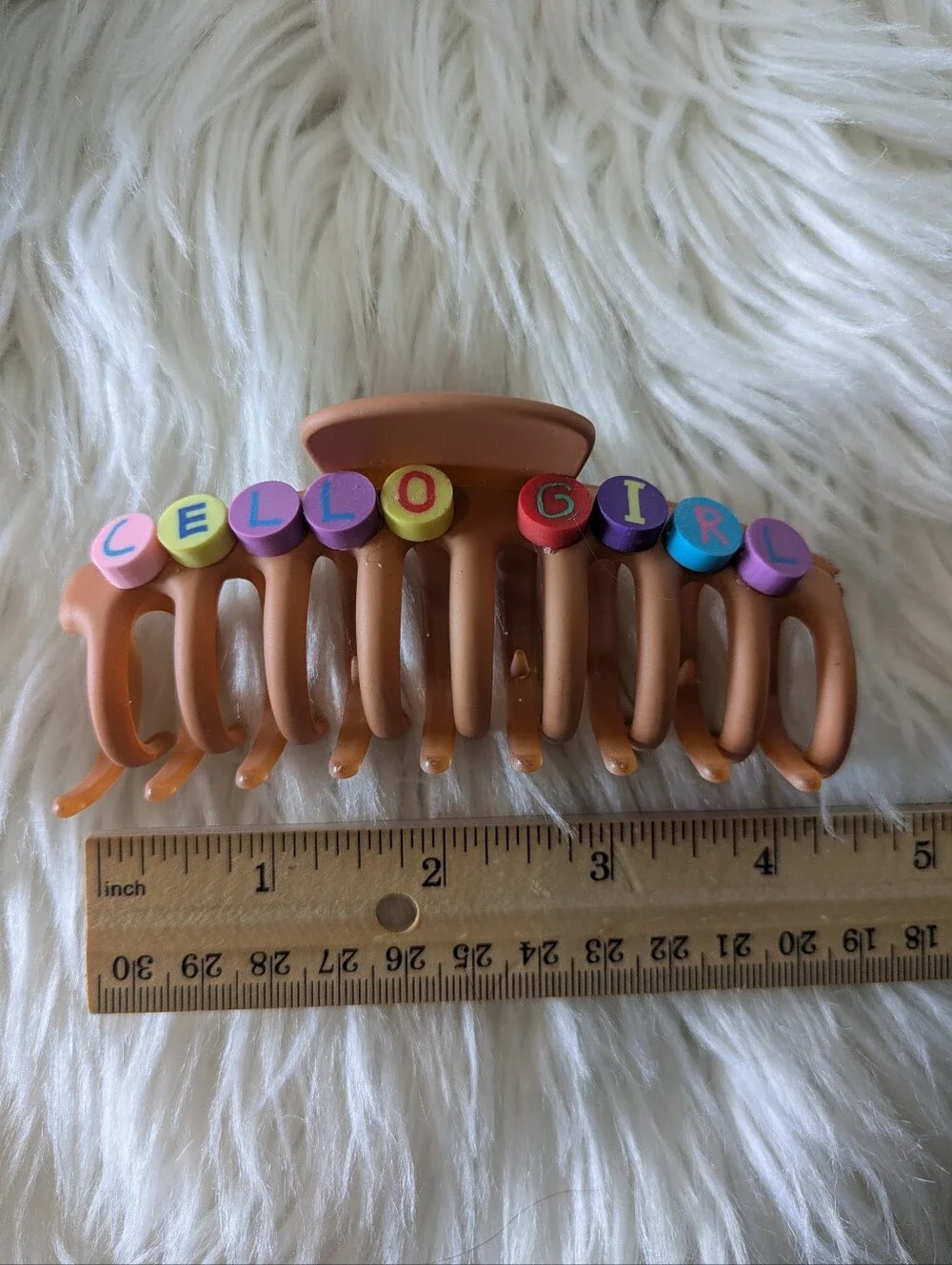 Cello Girl Hair Clip Claw Style Handcrafted | NWT